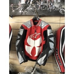 Alpinestars RED HAGA LEATHER JACKET GIACCA IN PELLE GIACCA IN PELLE