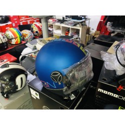 CASCO MOMODESIGN DEMI JET FGTR CLASSIC Blu Metallic  DECAL PIxel multicolor COLOR